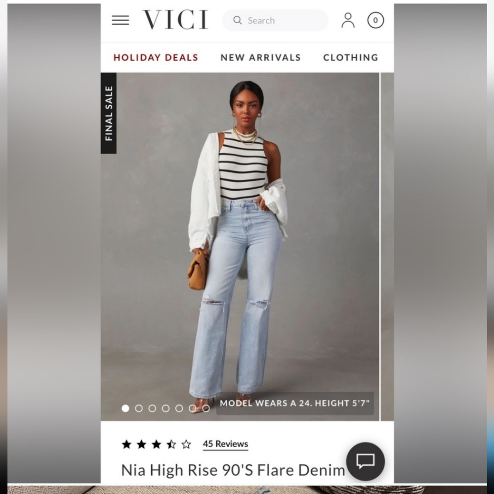 Vervet 90s high rise flare denim size 31. New w/o tags